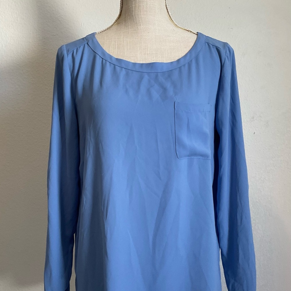 LOFT Light Blue Long Sleeve Blouse